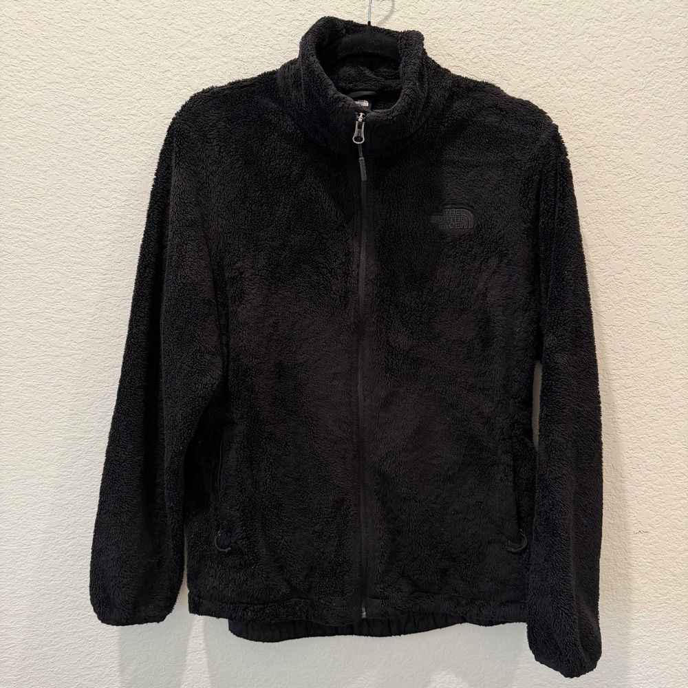The North Face Osito Fleece Jacket Womens Large Black Full Zip Raschel Plush